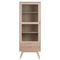 Display cabinet Alina, oak veneer, H190x72x42cm