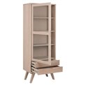 Display cabinet Alina, oak veneer, H190x72x42cm