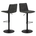 Bar stool Akim, set of 2 pcs, anthracite, H110.5x50x46cm, seat height 60-82cm