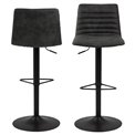 Bar stool Akim, set of 2 pcs, anthracite, H110.5x50x46cm, seat height 60-82cm
