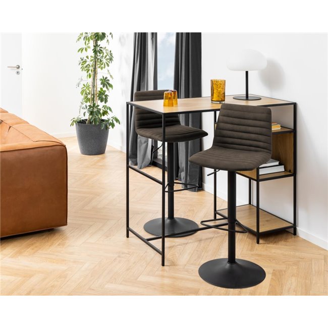 Bar stool Akim, set of 2 pcs, anthracite, H110.5x50x46cm, seat height 60-82cm
