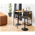 Bar stool Akim, set of 2 pcs, anthracite, H110.5x50x46cm, seat height 60-82cm