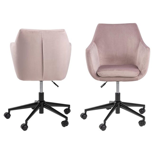 Office chair Aron, dusty rose, H91x58x58cm, seat height 44-54cm