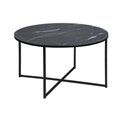Coffee table Alis, black, glass/metal, D80cm, H45 cm