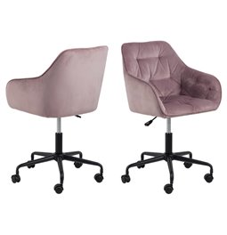 Office chair Arook, dusty rose, H88.5x59x58.5cm, seat height 46-55cm