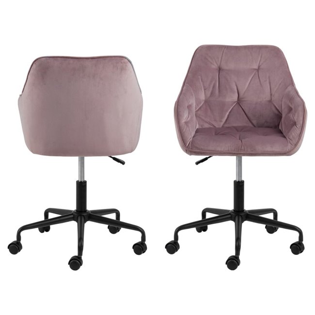 Office chair Arook, dusty rose, H88.5x59x58.5cm, seat height 46-55cm