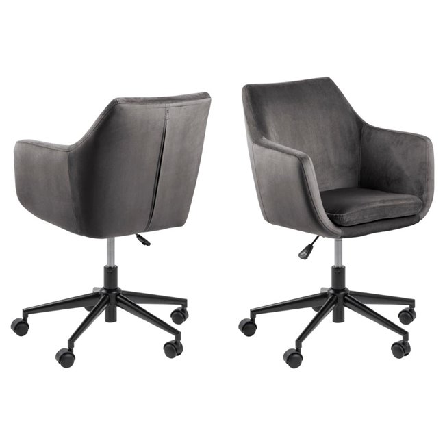 Office chair Aron, dark grey, H91x58x58cm, seat height 44-54cm