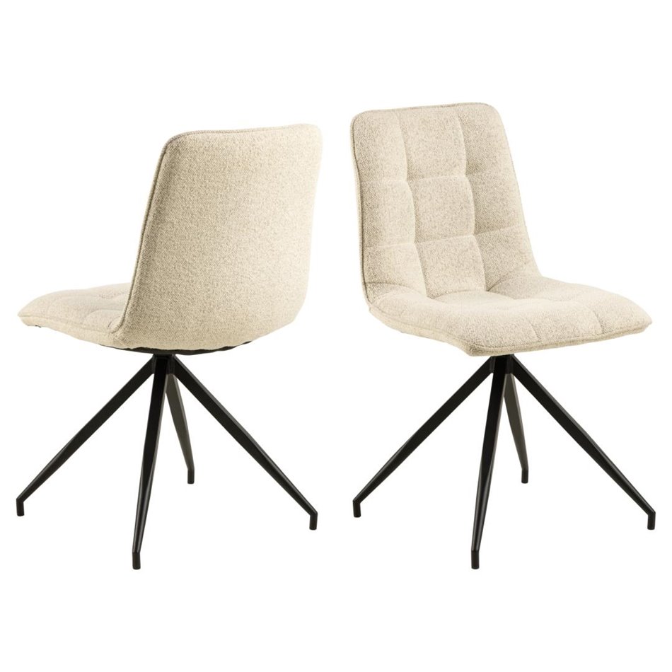 Dining chair Acone, set of 2 pcs, beige, H85x47x55.5cm, seat height 46cm