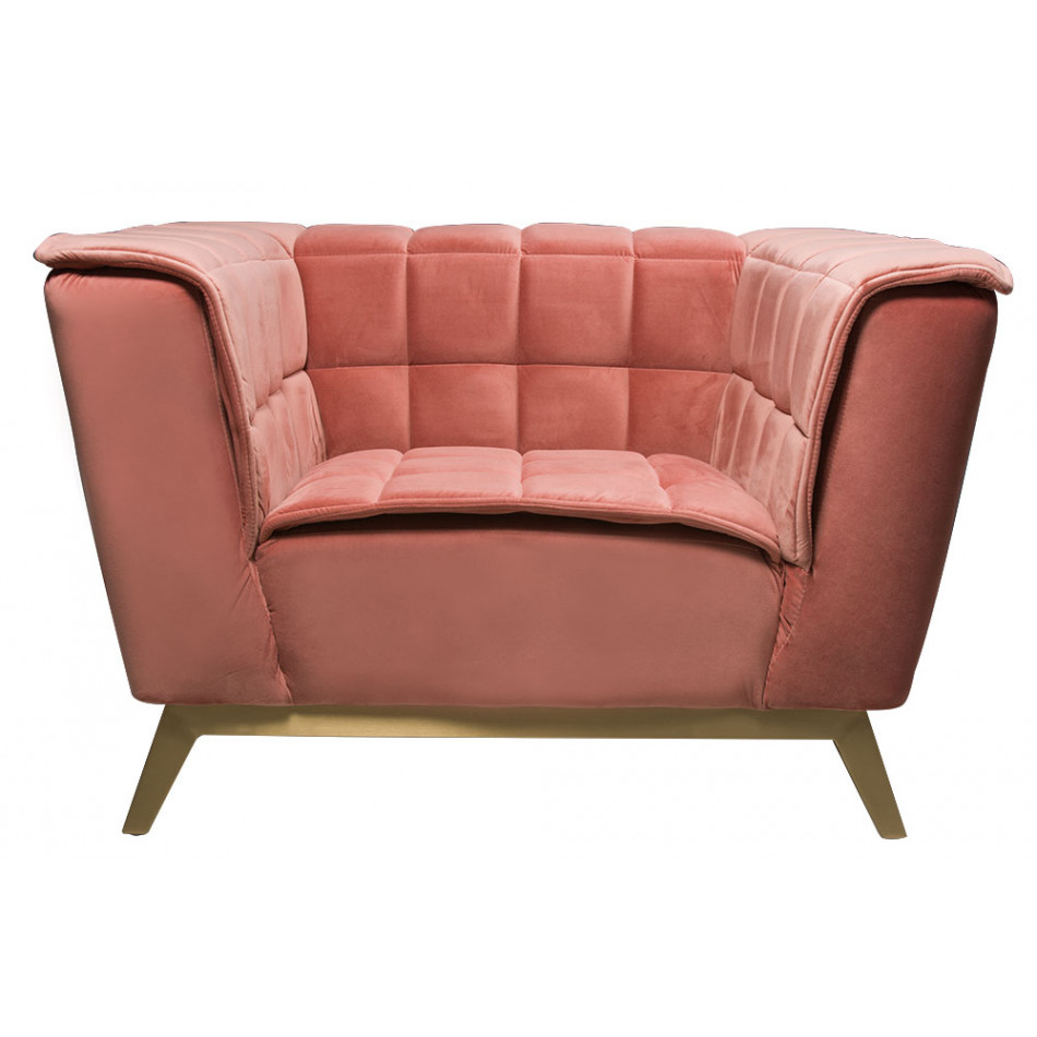 Club chair Hamond, pink colour, 114x88x70cm, seat height 44cm
