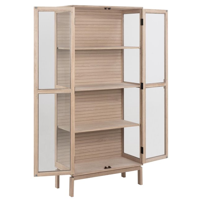 Display cabinet Alinley, oak veneer, H180x80x40cm