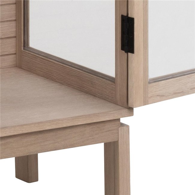 Display cabinet Alinley, oak veneer, H180x80x40cm