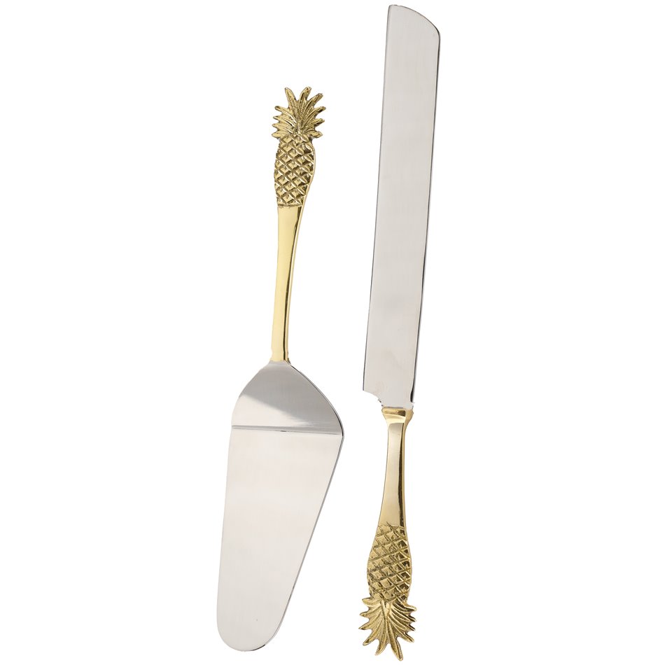 Cake server set 2 Pineapple, brass, 30.5x2.5x1cm