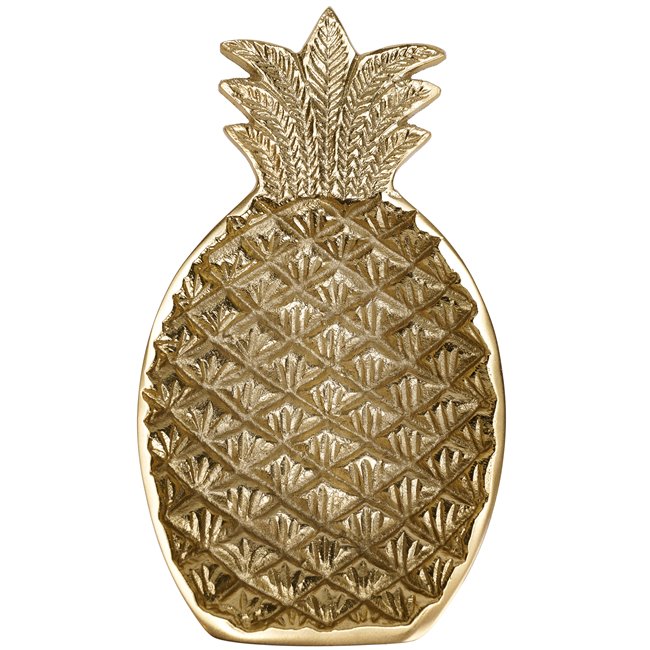 Tray Pineapple, aluminium, golden, 23.7x13.9cm
