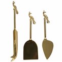 Cheese set 3 Peacock, brass, golden, 19.6x5x0.6cm