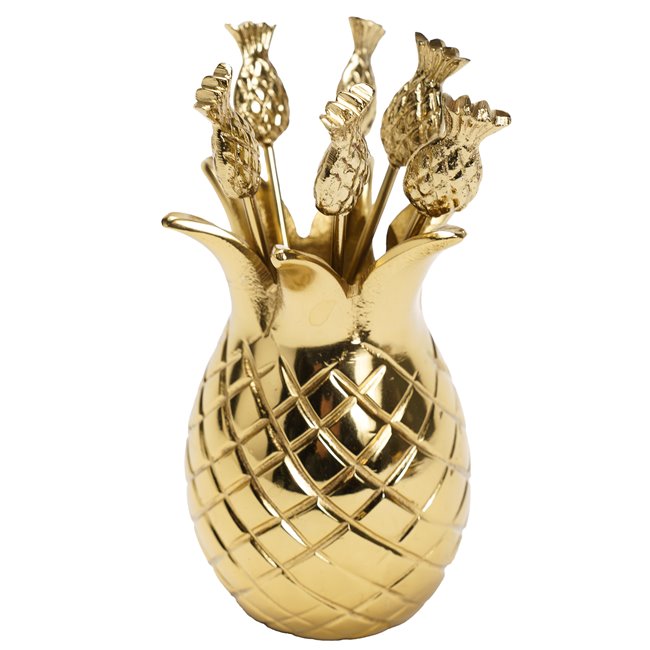 Picks set 6 Pineapple, H12.7 D5.7cm
