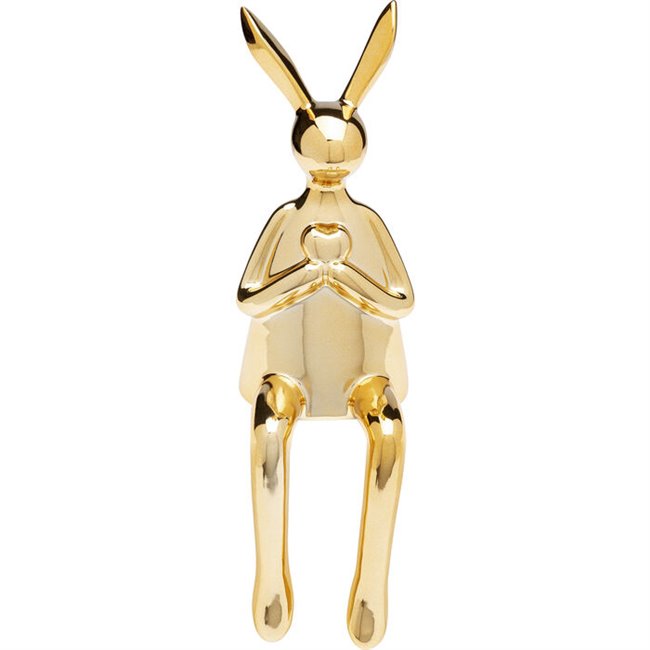 Deco figurine Rabbit Heart, golden, 29x12x9.5cm