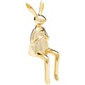 Deco figurine Rabbit Heart, golden, 29x12x9.5cm