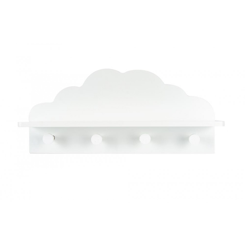 Hook Cloud x4, white, H22x48x12cm