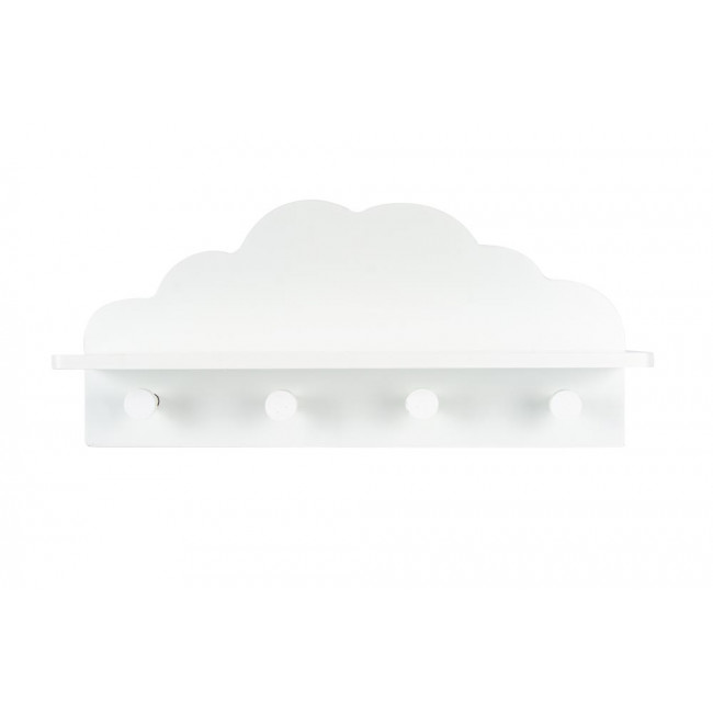 Настенная вешалка Cloud x4, белая, H22x48x12cm