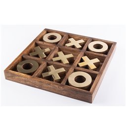 Game X and O, mango wood, 25x25xH3.5cm