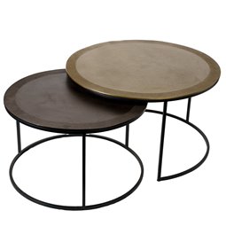 Coffee table Jarne set, 75x75x44, 65x65x39cm