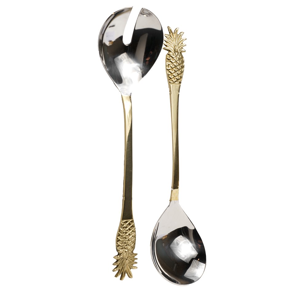 Salad server set 2 Pineapple, brass, 26x6.3x2.5cm