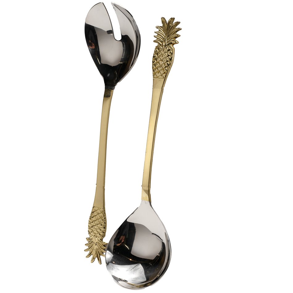 Salad server set 2 Pineapple, brass, 26x6.3x2.5cm