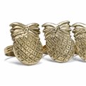 Napkin ring set 4 Pineapple, brass, golden, 5x4x4cm