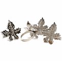 Napkin ring set 4 Fig leaf, brass, 6.25x5x4cm