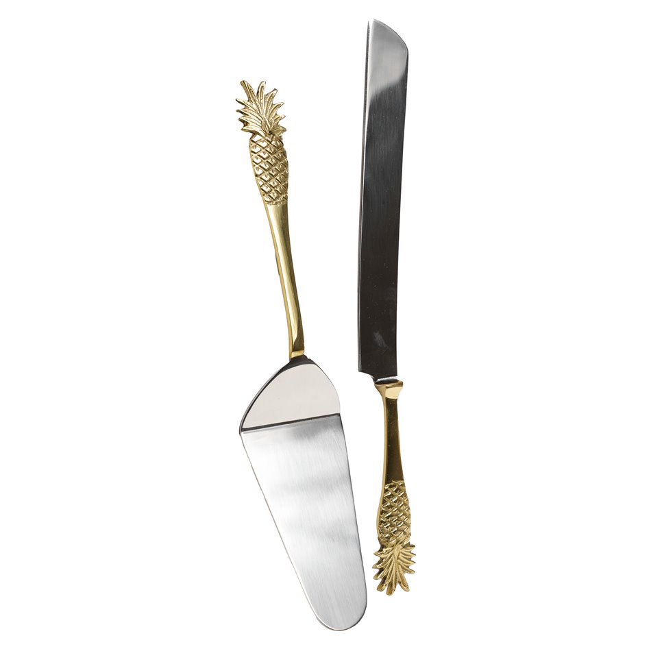 Cake server set 2 Pineapple, brass, 30.5x2.5x1cm