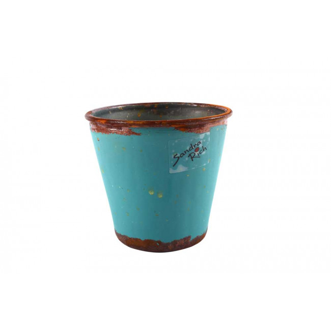 Flowerpot Vintage, blue, H8cm, D9cm