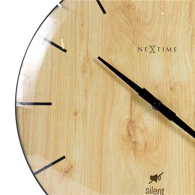 Настенные часы Edge Wood Dome, светло-коричневые, D35cm