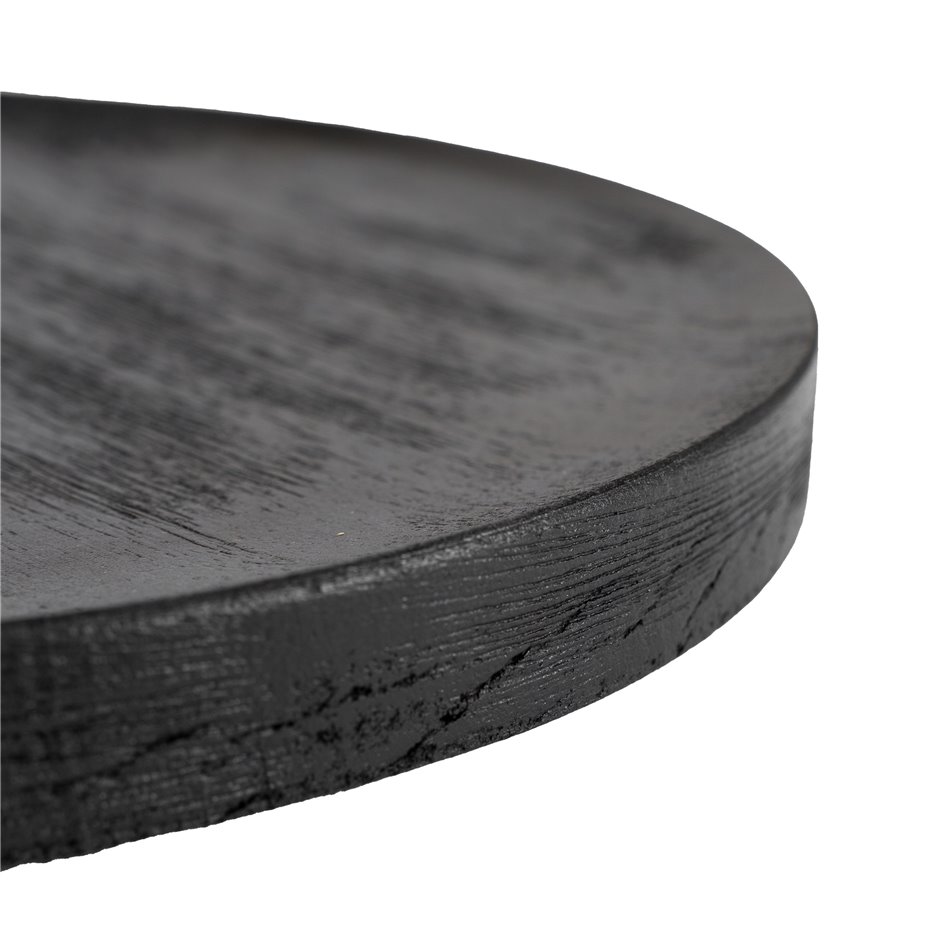 Tray, decorative plate of mango wood black, 30x2x30cm