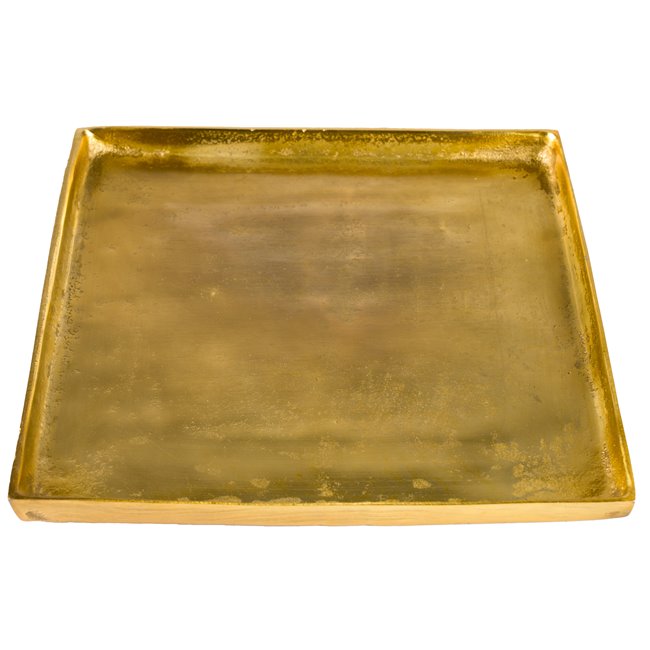 Plate square metal gold 30x2x30cm