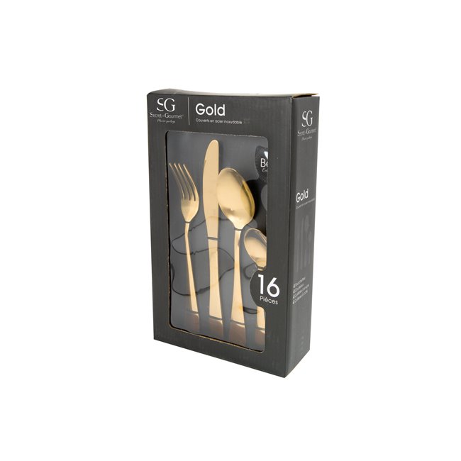 Cutlery set Inox Gold, for 4 persons (16 pcs)