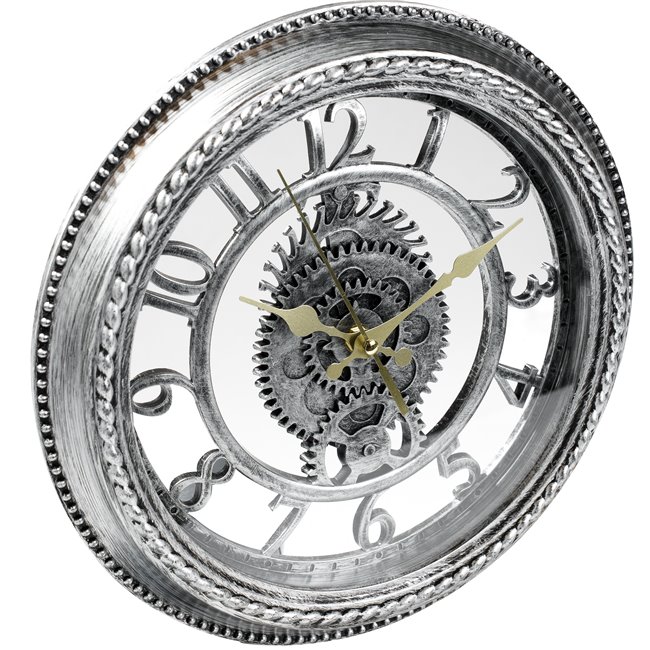 Настенные часы Iwa, серебряные, D30x4.5cm