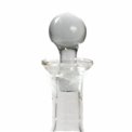 Glass/metal decanter, silver/clear, 32x11x11cm 1000ml
