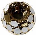 Candle holder  Imo, white/golden, 10x11x11cm