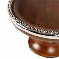 Wooden cake stand Oliva w/beaded border,D25x8HTx13cm