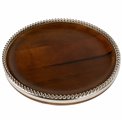 Wooden tray Oliana w/beaded border, D28x6cm