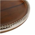 Wooden tray Oliana w/beaded border, D28x6cm