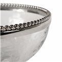 Glass hammered bowl Oliva w/ beaded stand, D25x11cm