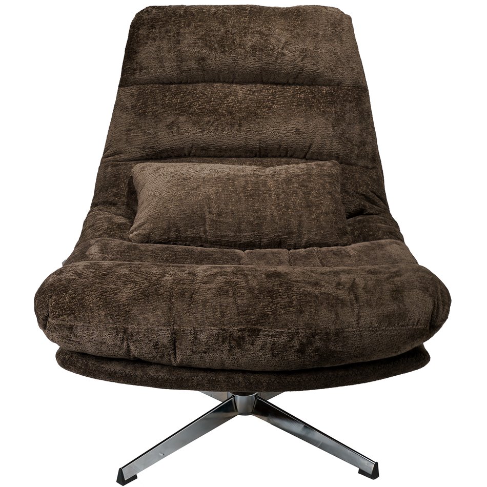 Armchair Vigo with footstool, swivelling, dark brown 19, 55x78x H93cm