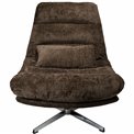 Armchair Vigo with footstool, swivelling, dark brown 19, 55x78x H93cm