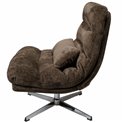 Armchair Vigo with footstool, swivelling, dark brown 19, 55x78x H93cm