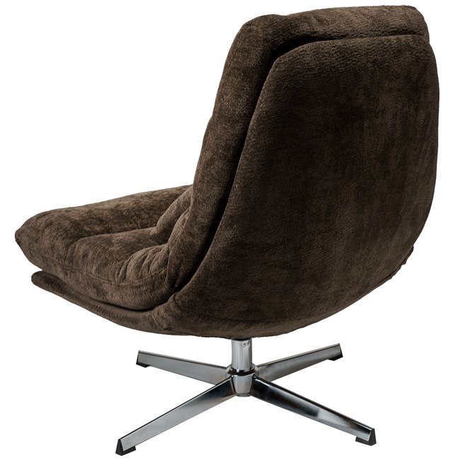Armchair Vigo with footstool, swivelling, dark brown 19, 55x78x H93cm