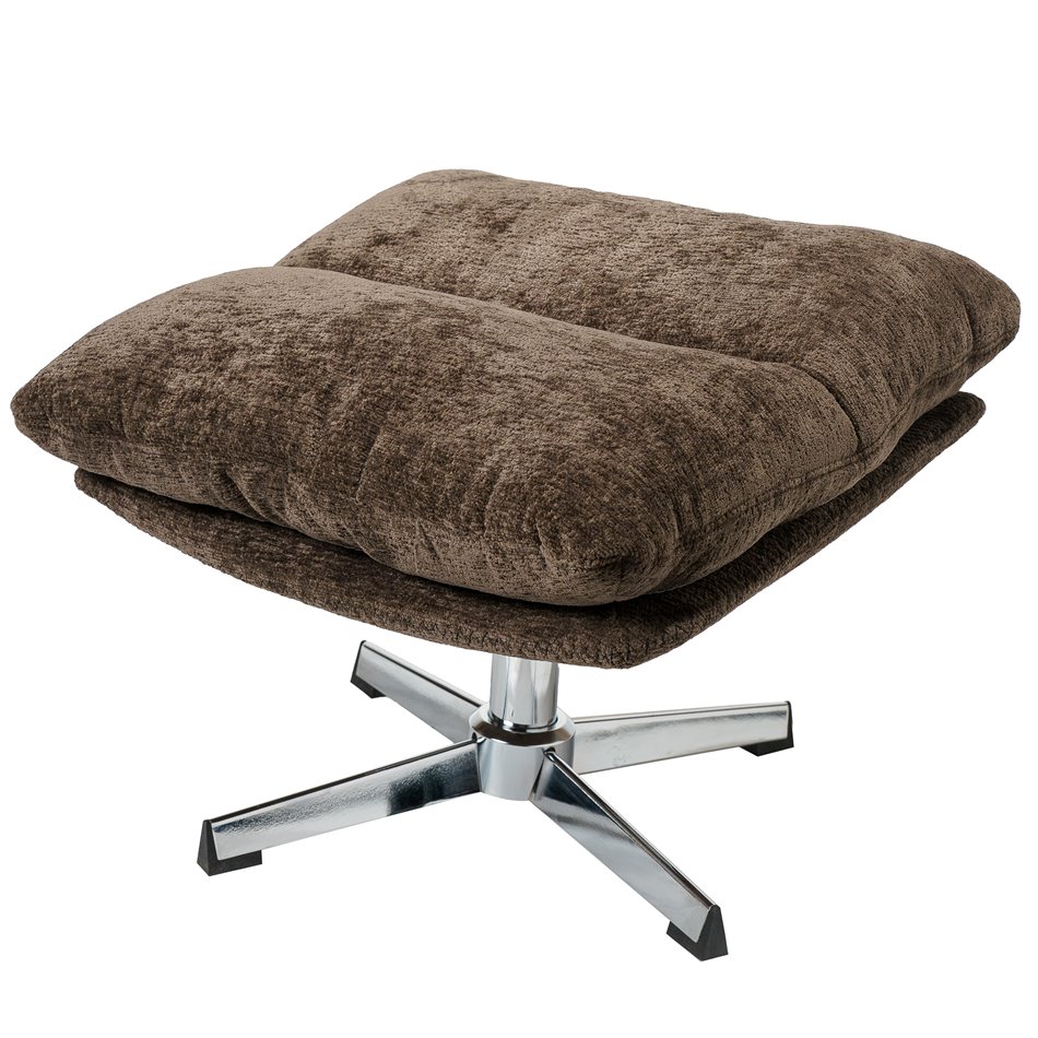 Armchair Vigo with footstool, swivelling, dark brown 19, 55x78x H93cm
