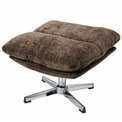 Armchair Vigo with footstool, swivelling, dark brown 19, 55x78x H93cm