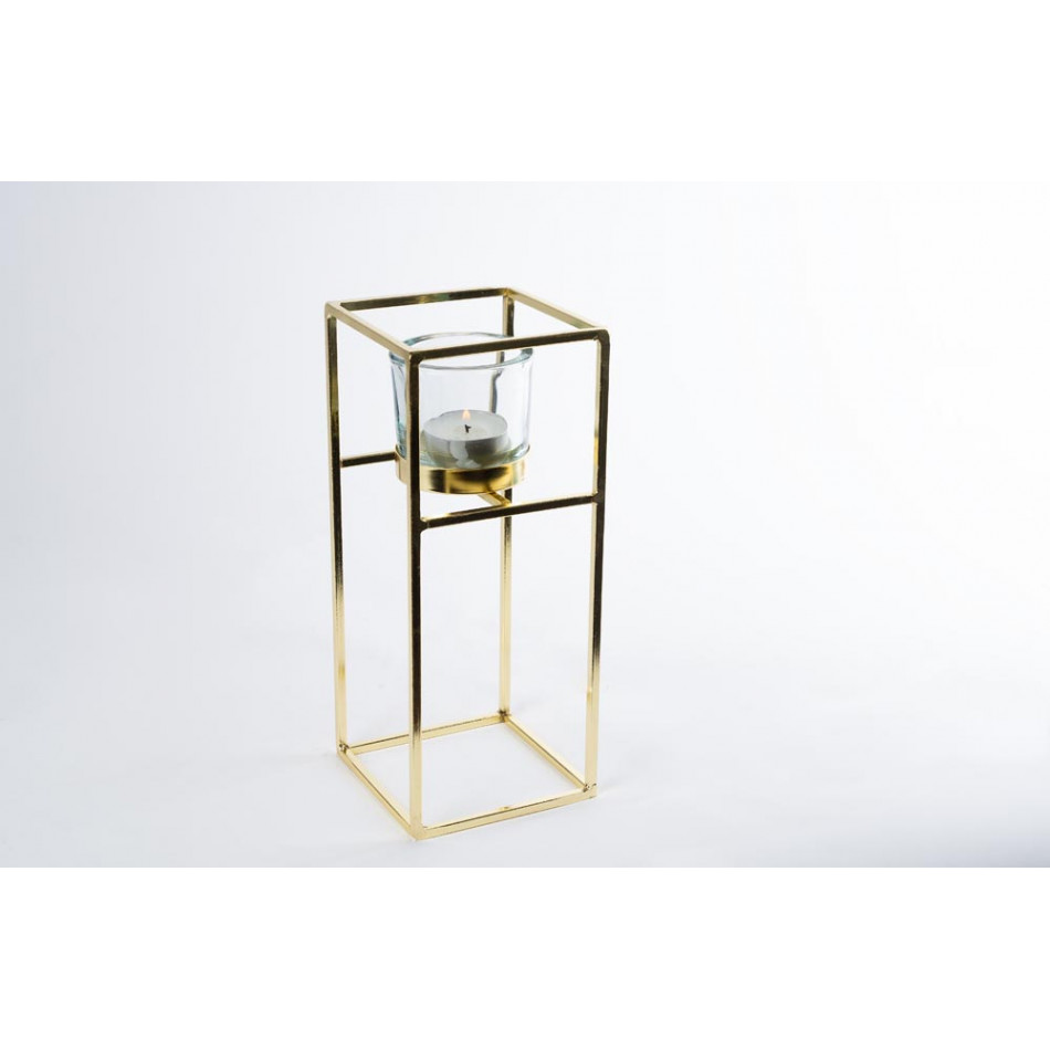 Candle holder Tomba L, golden, H23x8x8cm