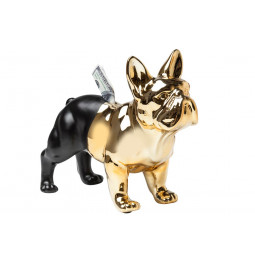 Money Box Bulldog, gold/black colour, 27.5x34x14.5cm